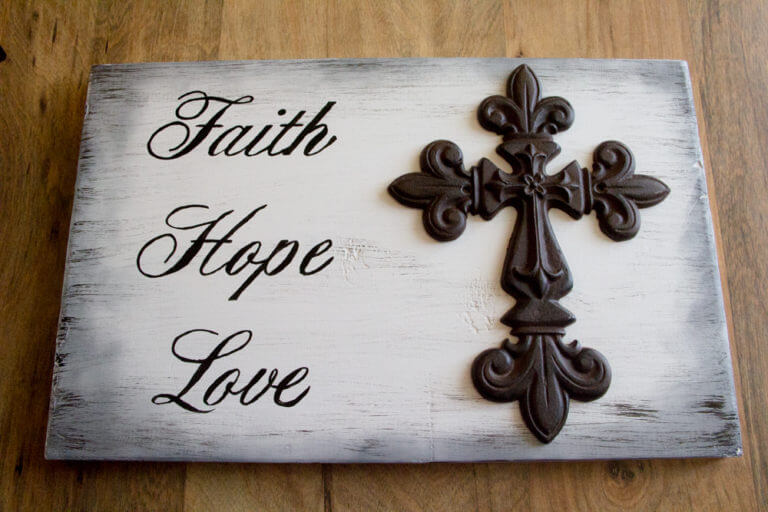 faith hope love sign