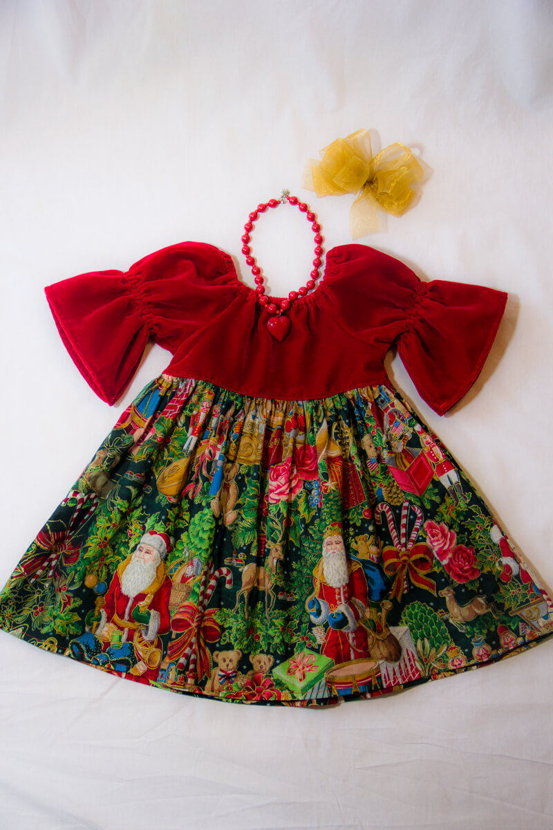 Gaga Couture Red Velvet Christmas Dress