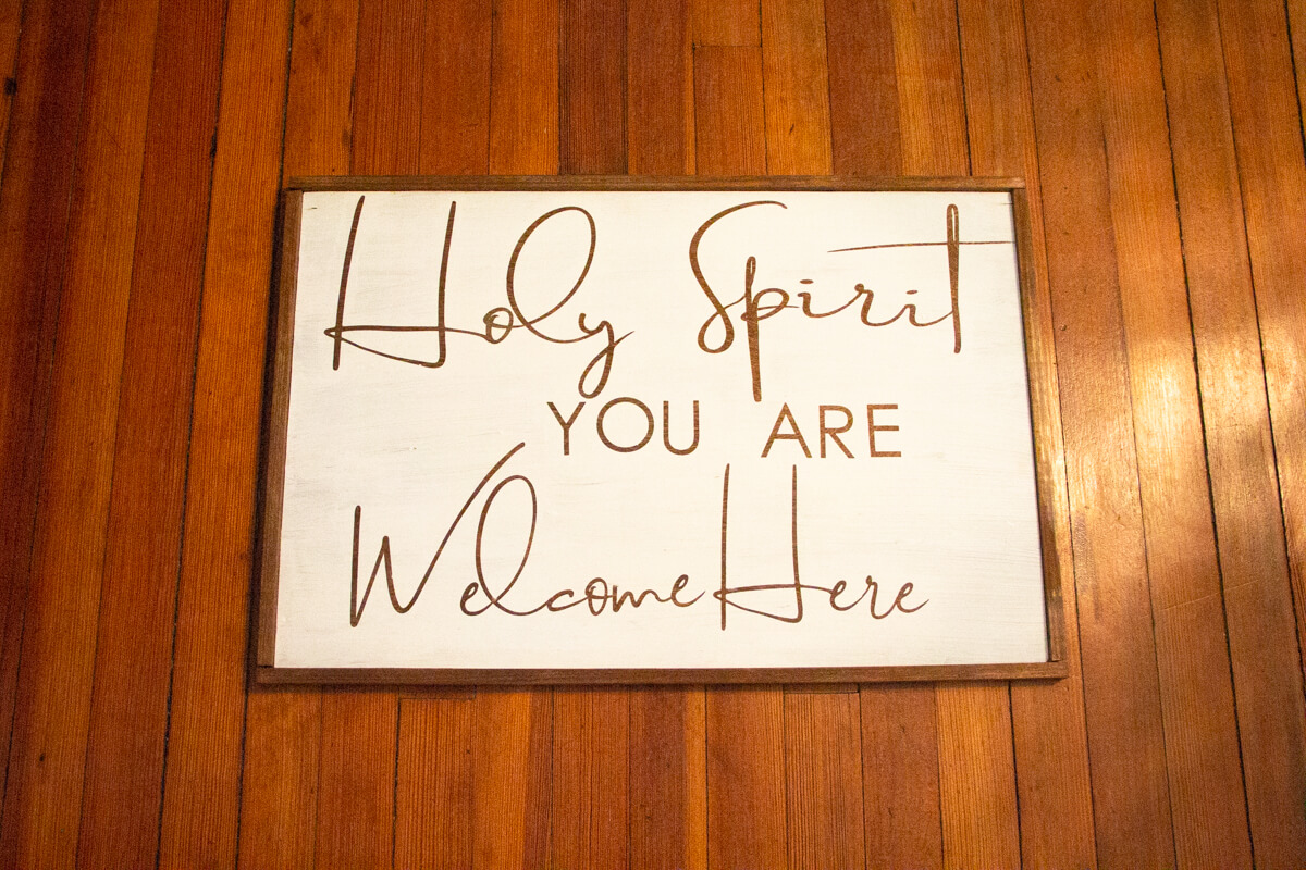 Wood Sign Holy Spirit you are welcome here