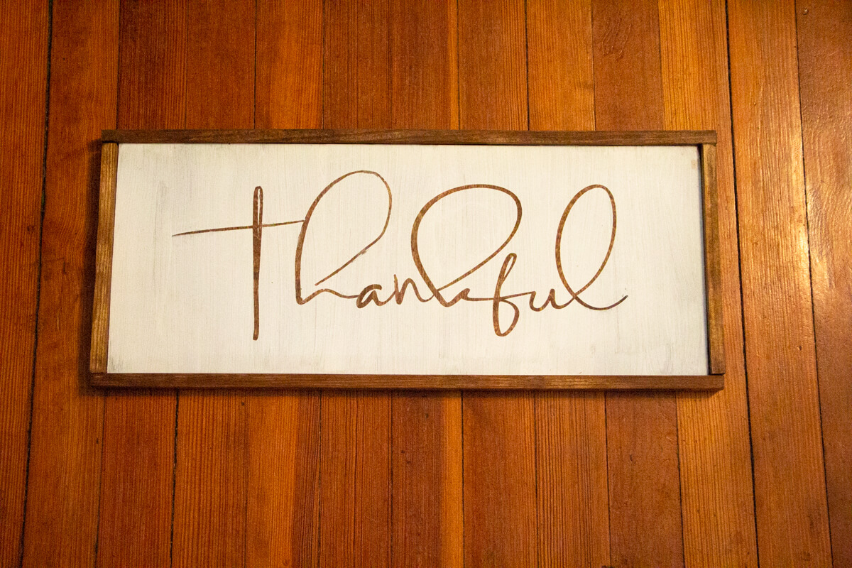 Wood Sign thankful