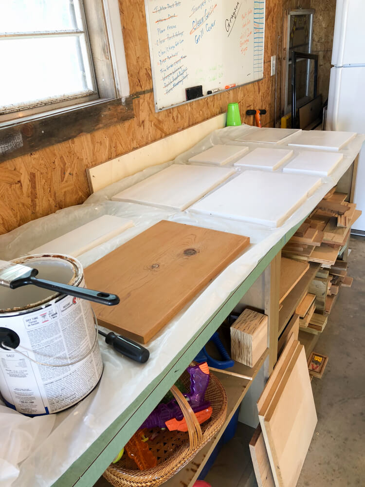 painted wood sign assemby