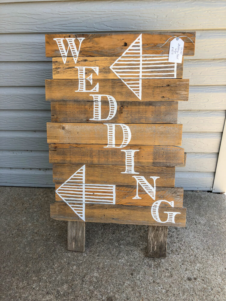 Home Decor Wood Sign Wedding on Easel