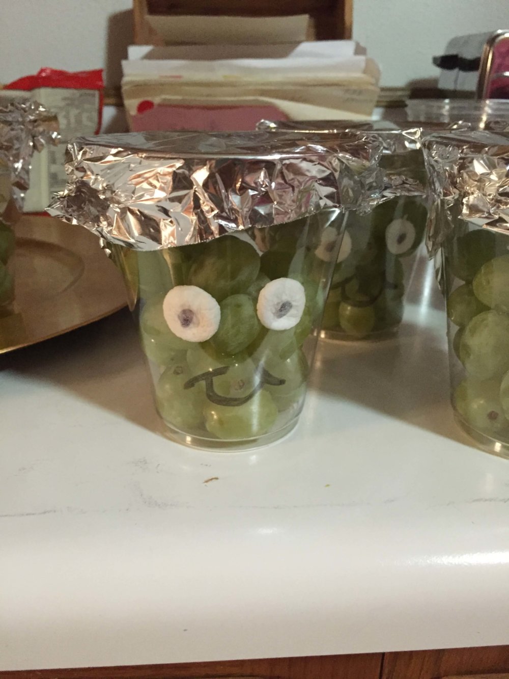 Halloween Snacks Grape Frankenstein