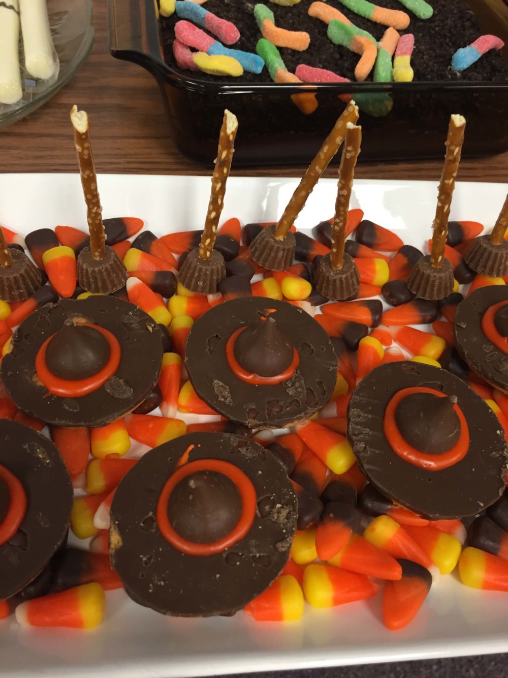 Halloween Snacks Hats and Brooms