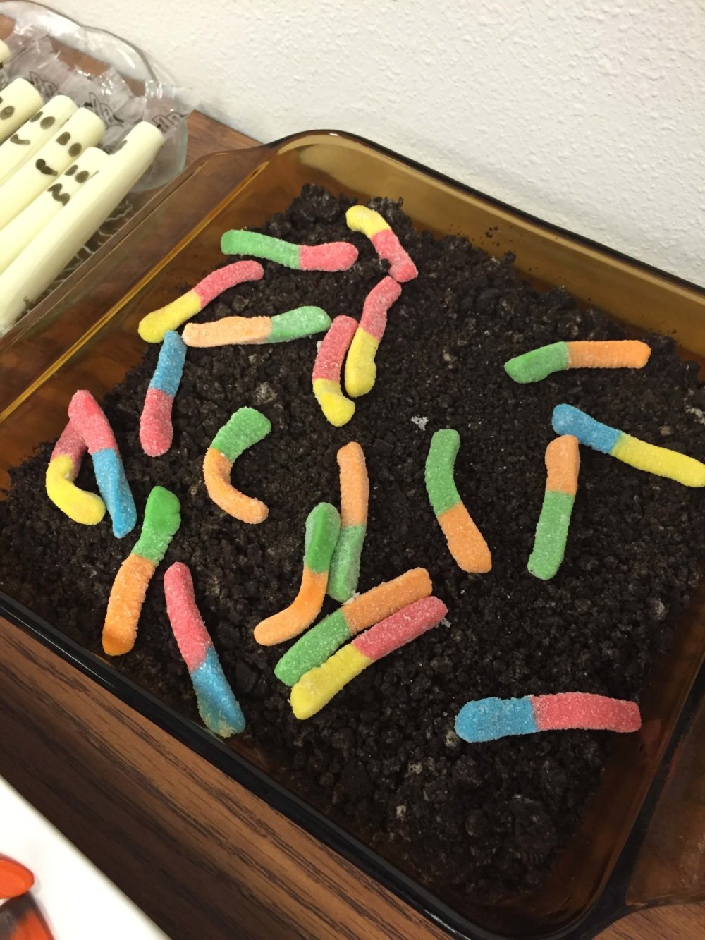 Halloween Snacks Worms in Dirt