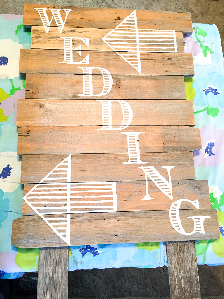 Wedding Directitons on Easel