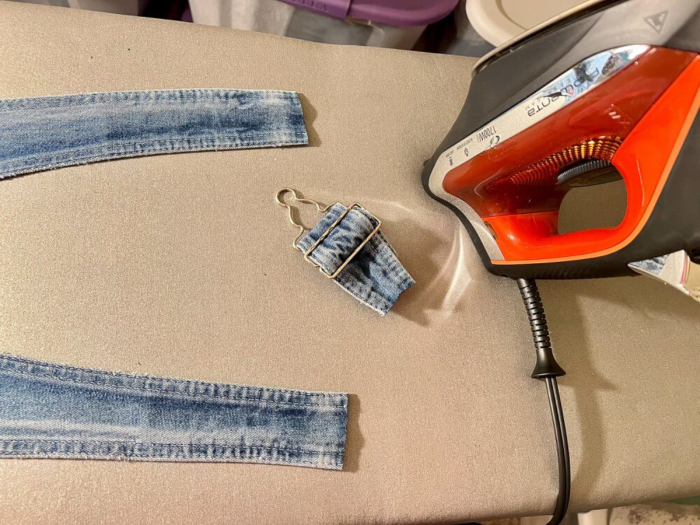 DIY memory pillow plaid and denim