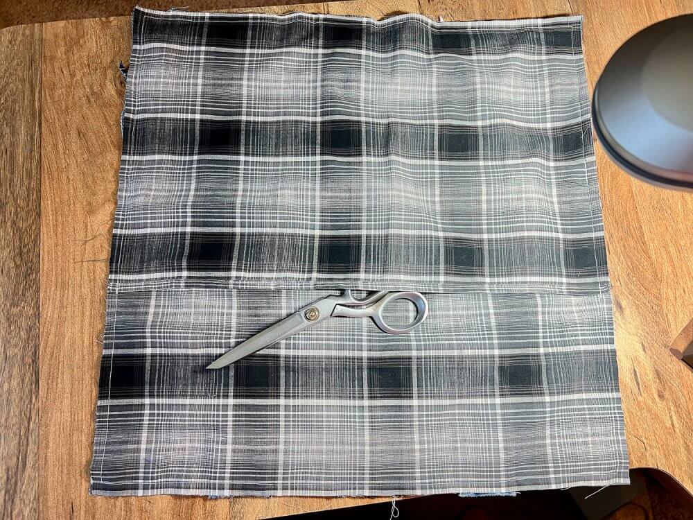 DIY memory pillow plaid and denim