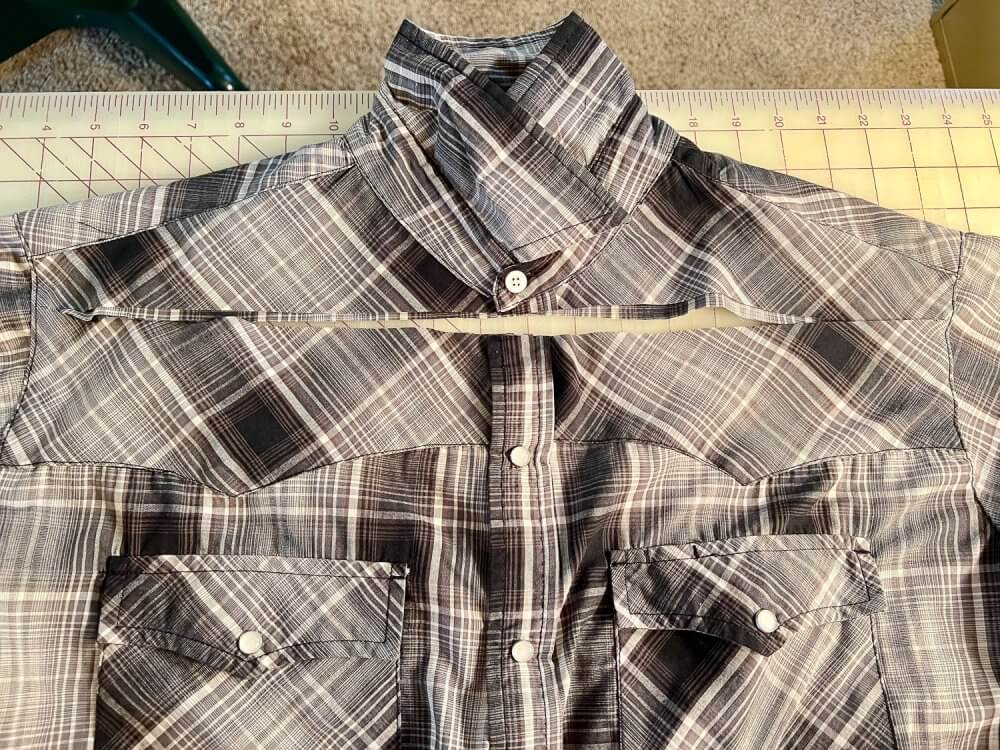 DIY memory pillow plaid and denim