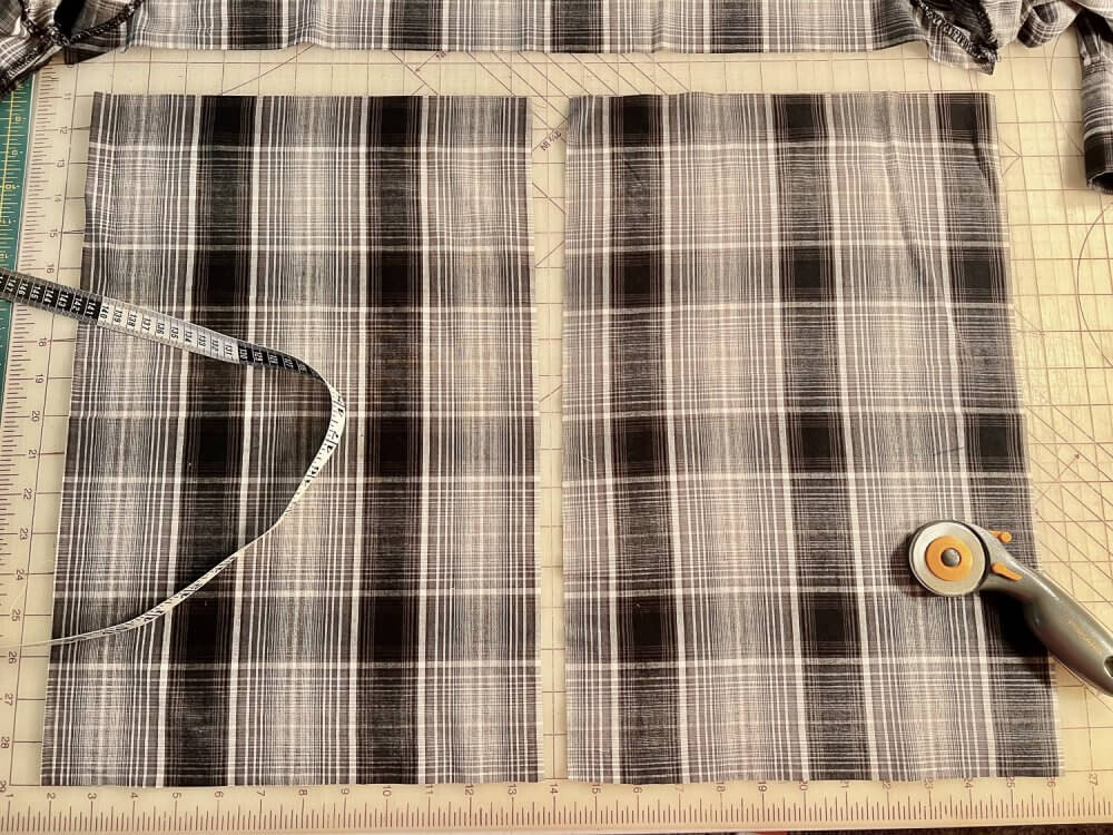 DIY memory pillow plaid and denim