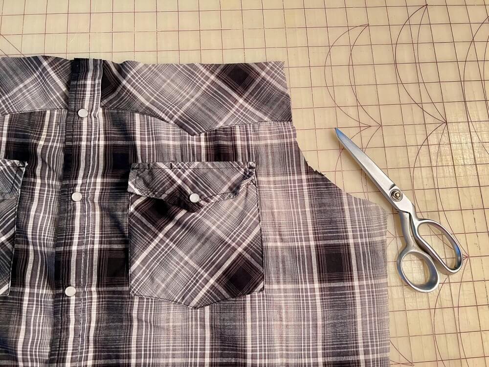 DIY memory pillow plaid and denim