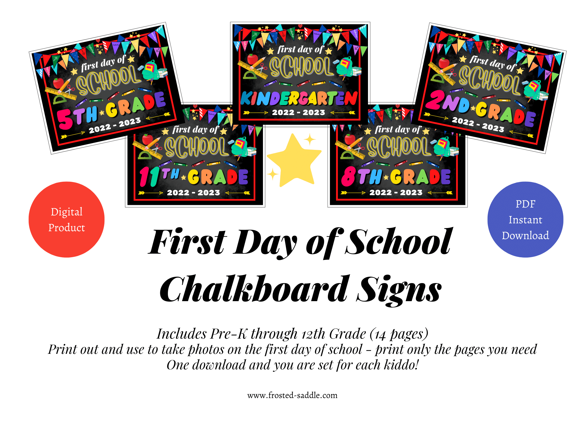 First Day of School Chalkboard Signs