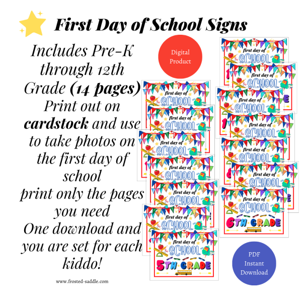 First Day of School Signs