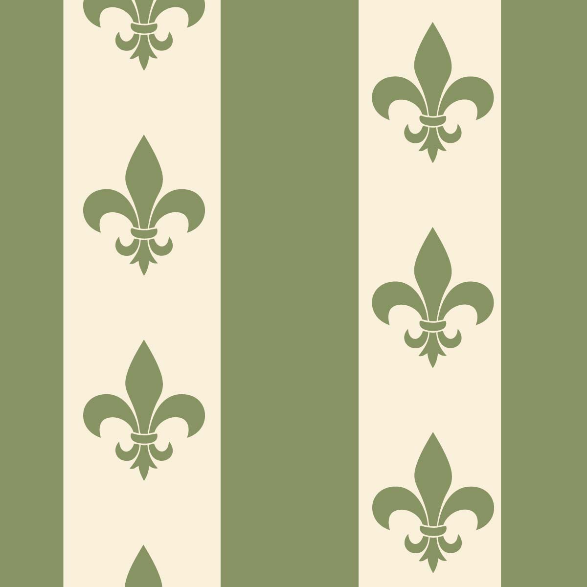 Fleur-de-lis Sage green and cream