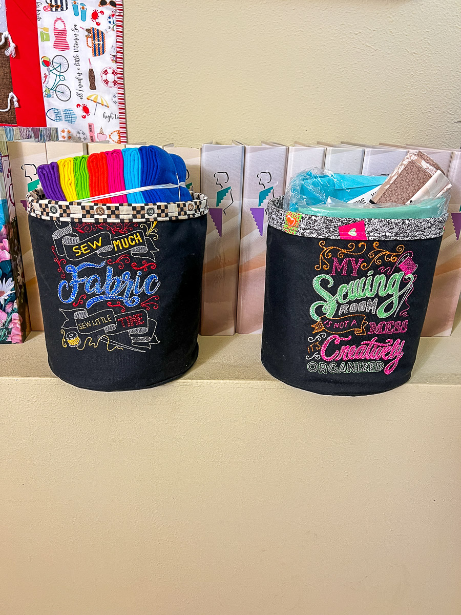 Fabric Baskets with embroidery