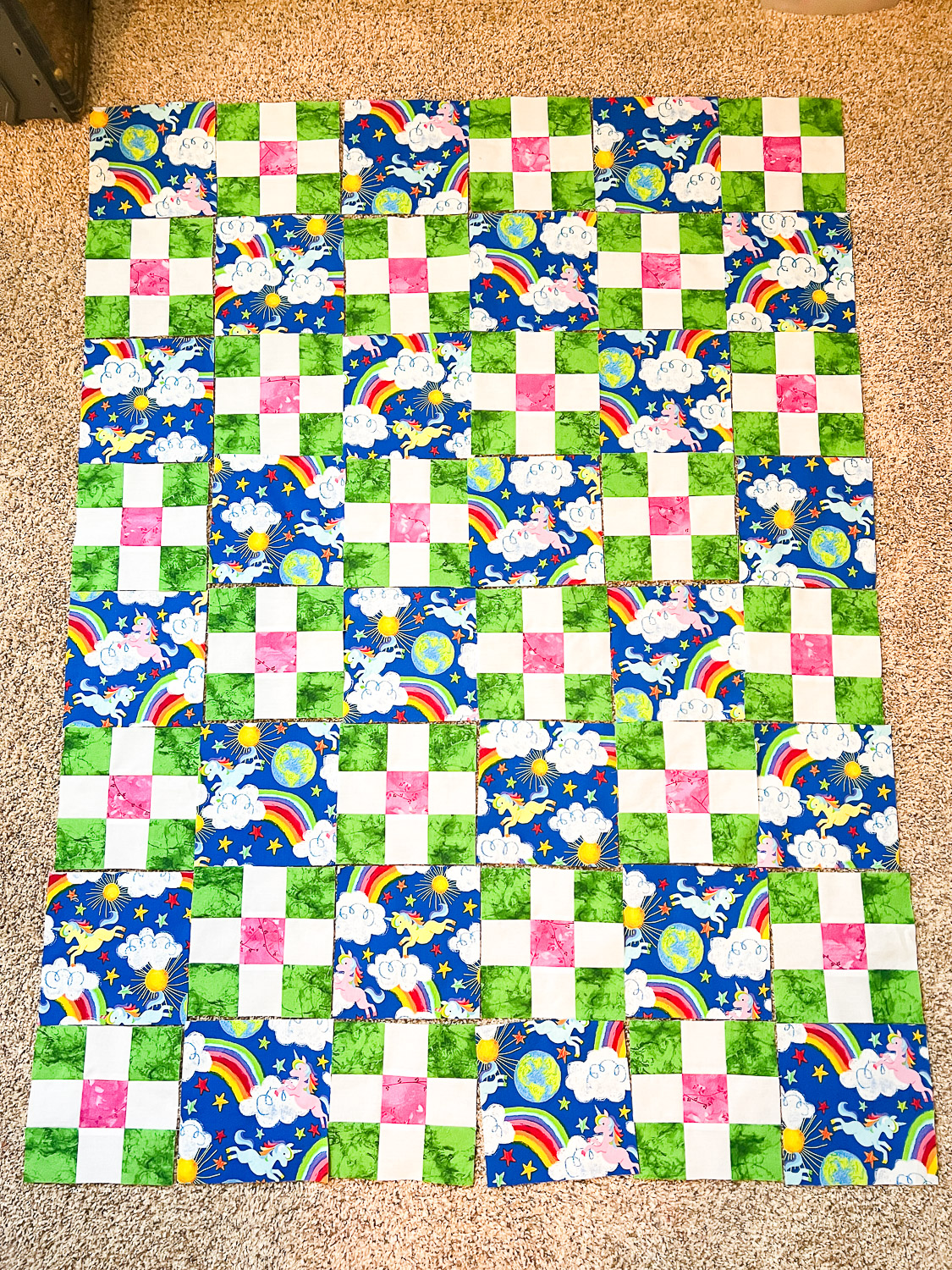 Lay out quilt blocks