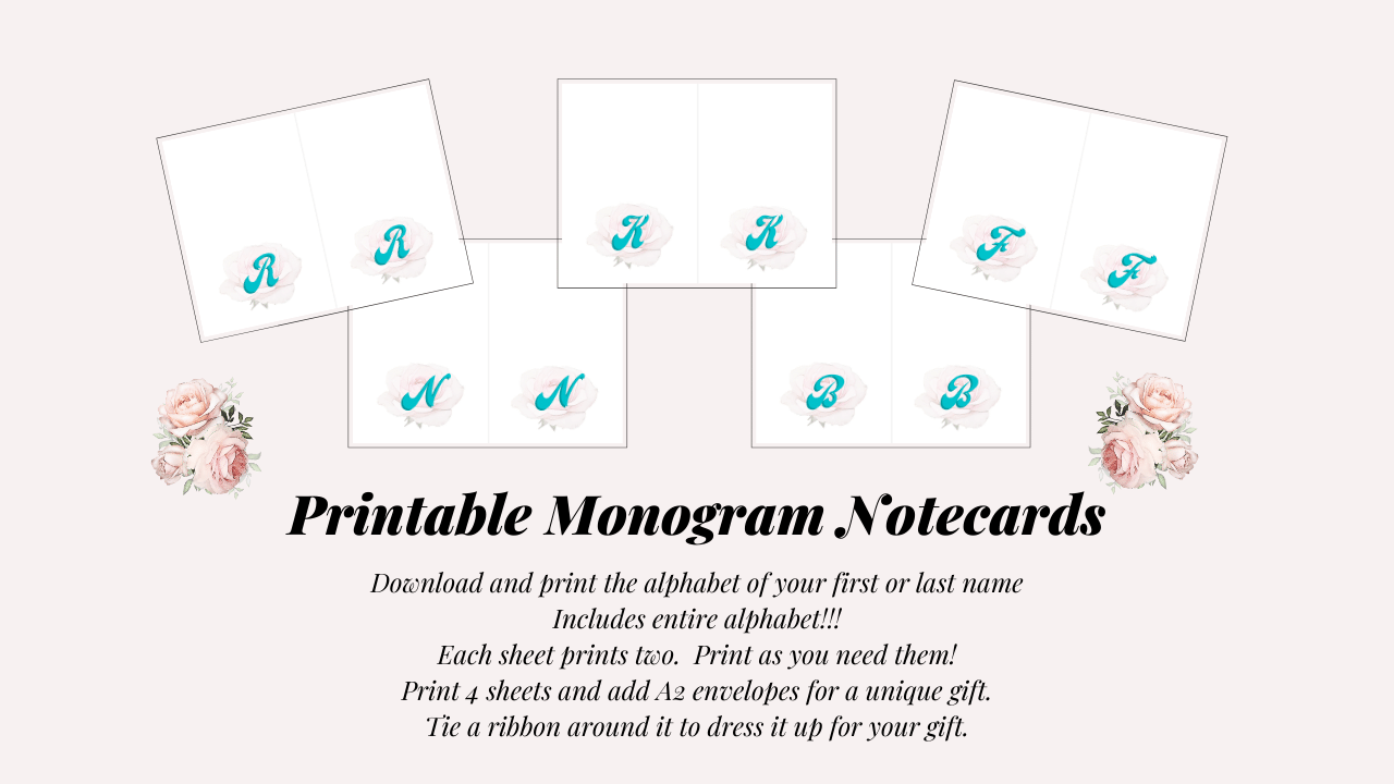 Turquoise on Rose Note Cards